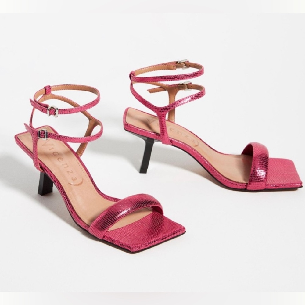 Brand New Vicenza Strappy Metallic Heels Anthropologie - US 9 Magenta/Pink Color